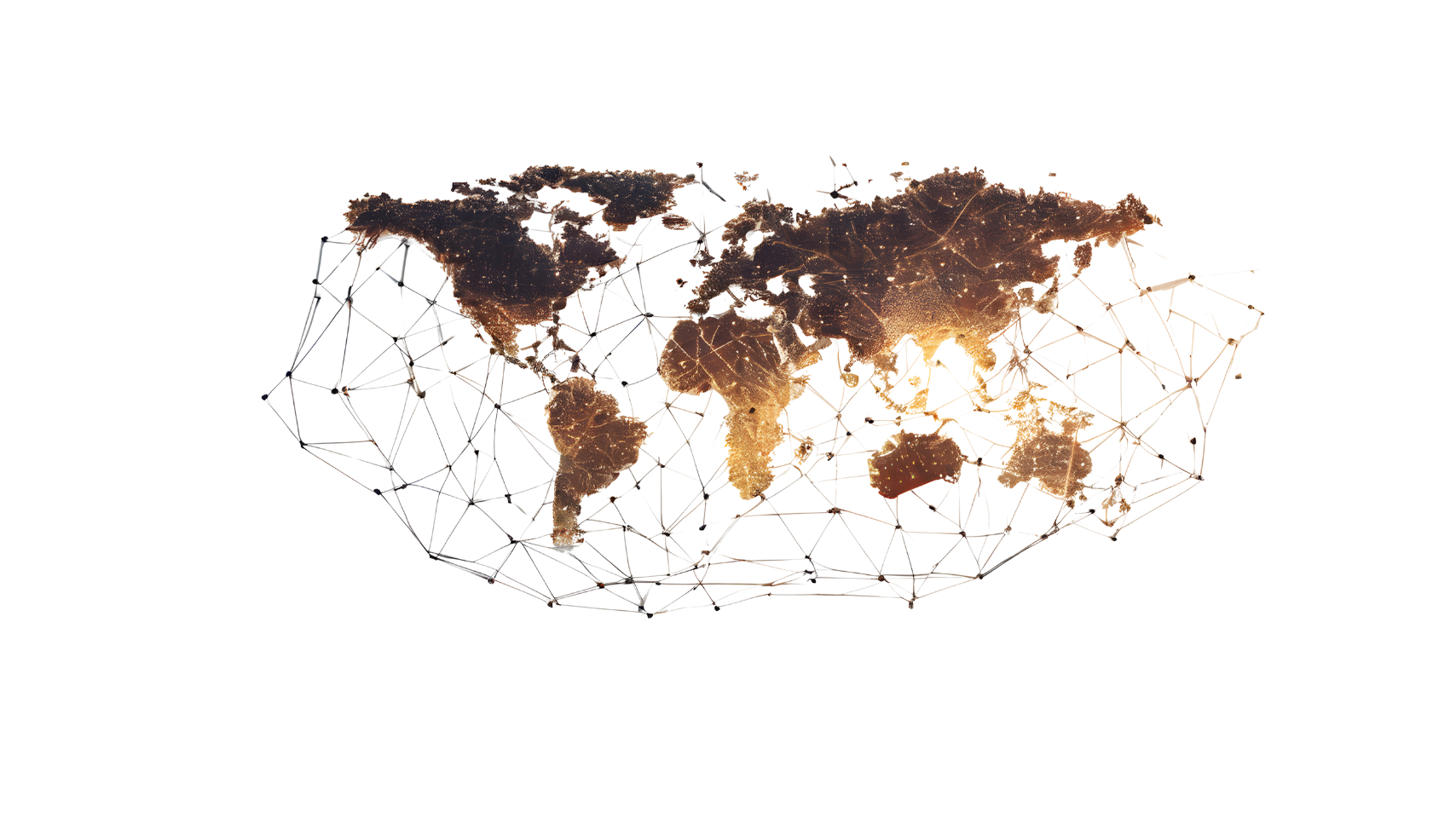 World map with international connections